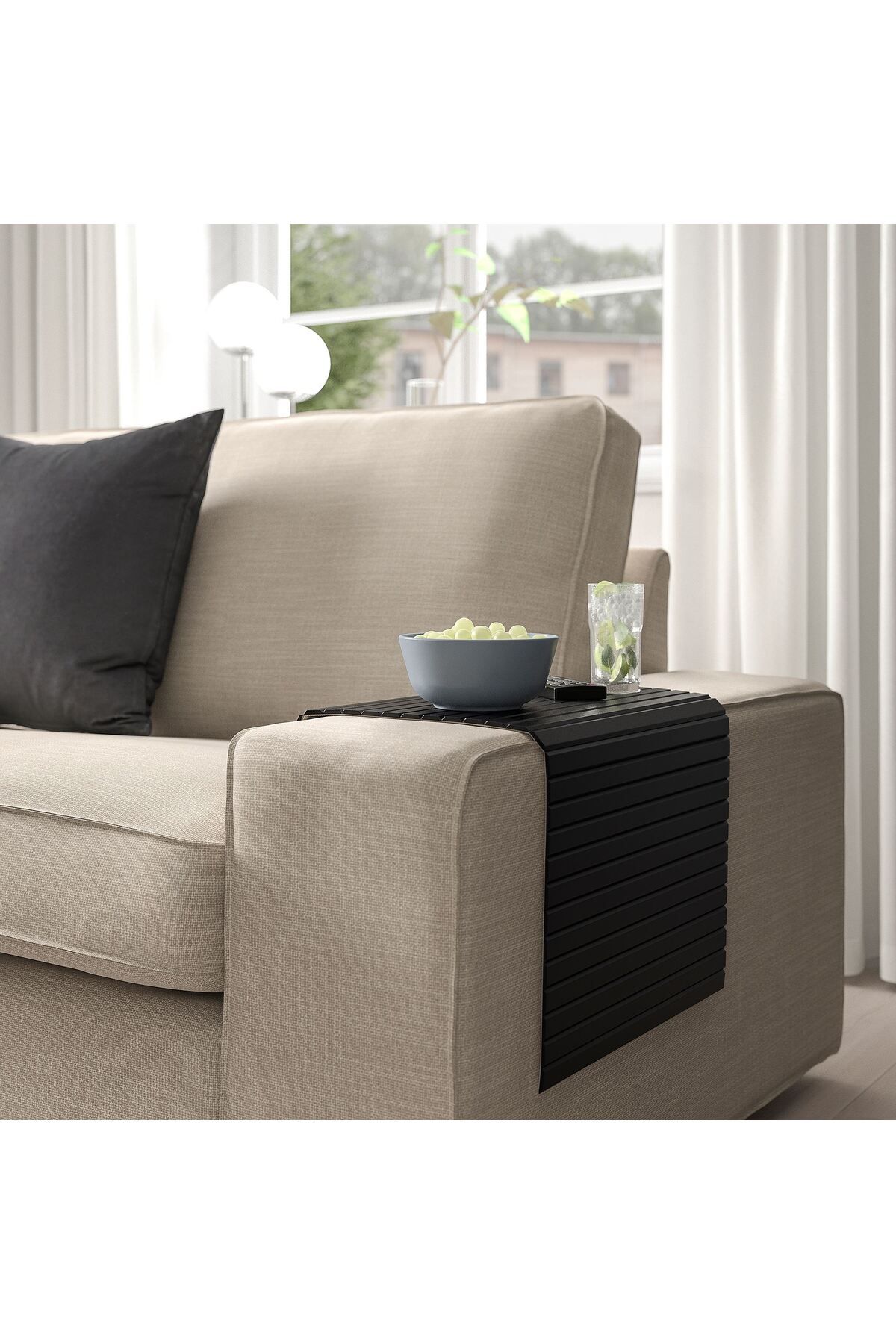 IKEA Kaliteli Koltuk Tepsi Bambu Genişlik: 65 cm Derinlik: 37 cm Siyah