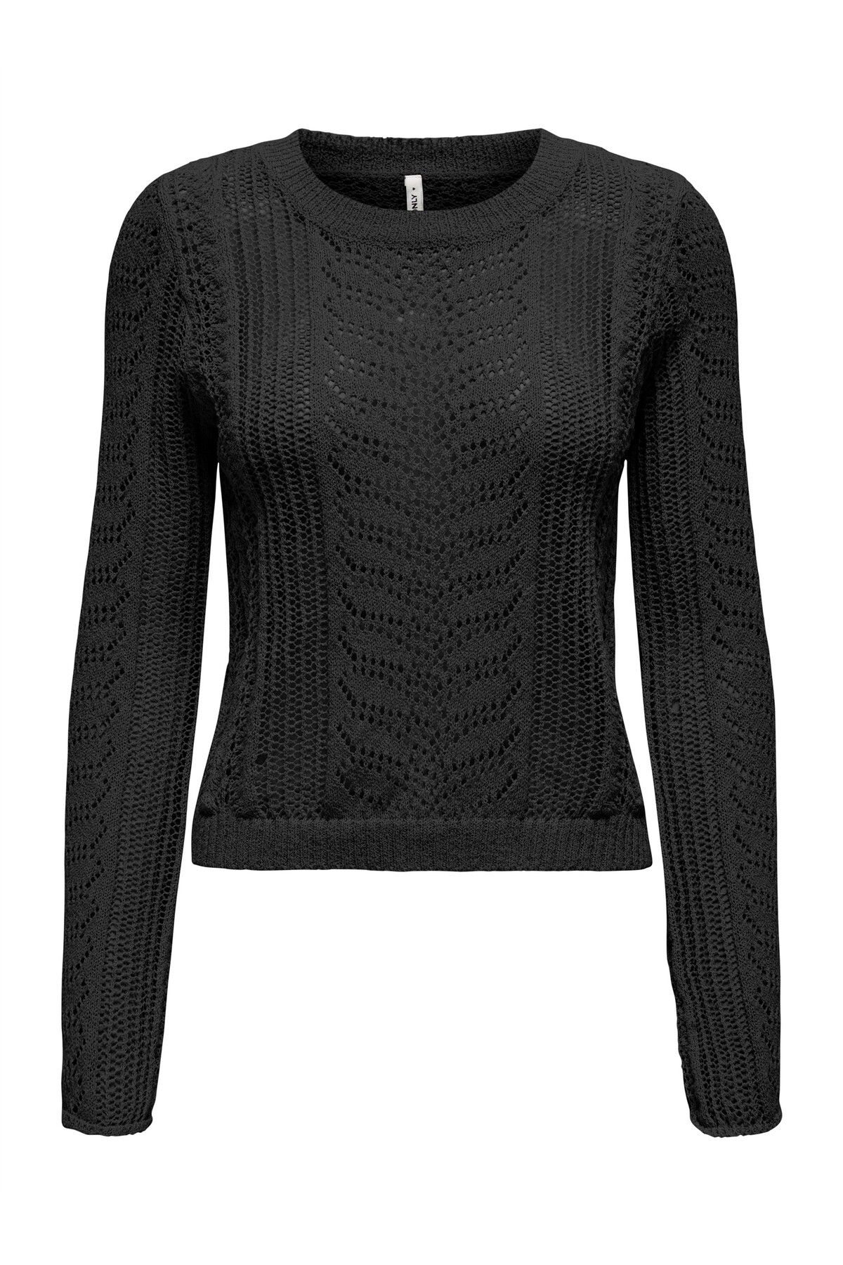 ONLY ONLERIN LIFE LS O-NECK KNT Kadın Black Bluz - 15341570