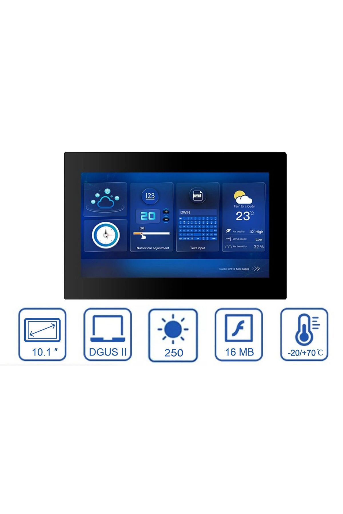GÜMRÜK BEY DWIN 4.3/7.0/10.1 DGUS2 Ticari sınıf HMI LCD Dirençli Dokunmatik Ekran PLC/Arduino/STM32