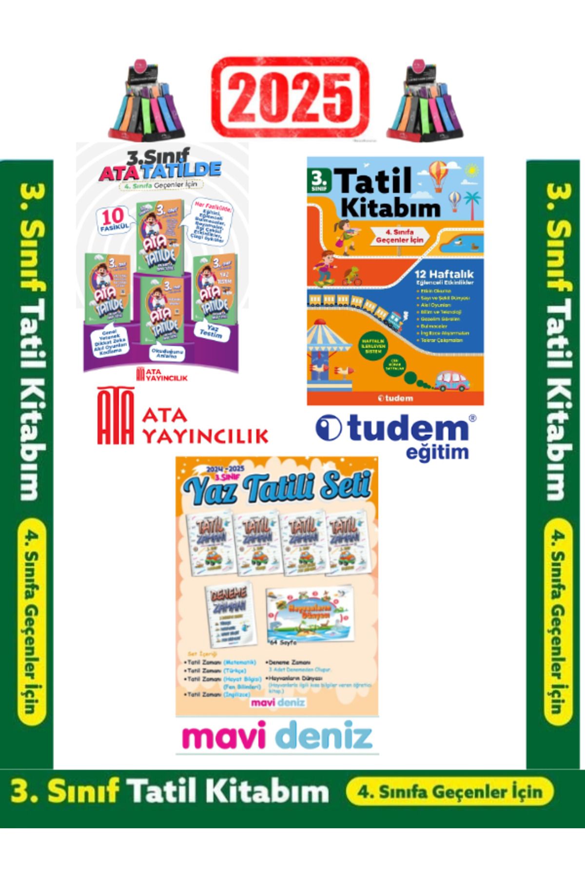 Fenomen Yayıncılık Ata Yayıncılık 3.Sınıf Yaz Tatil+Tudem 3.Sınıf Yaz Tatil+Mavi Deniz 3.Sınıf Yaz Tatil Seti+Kalem