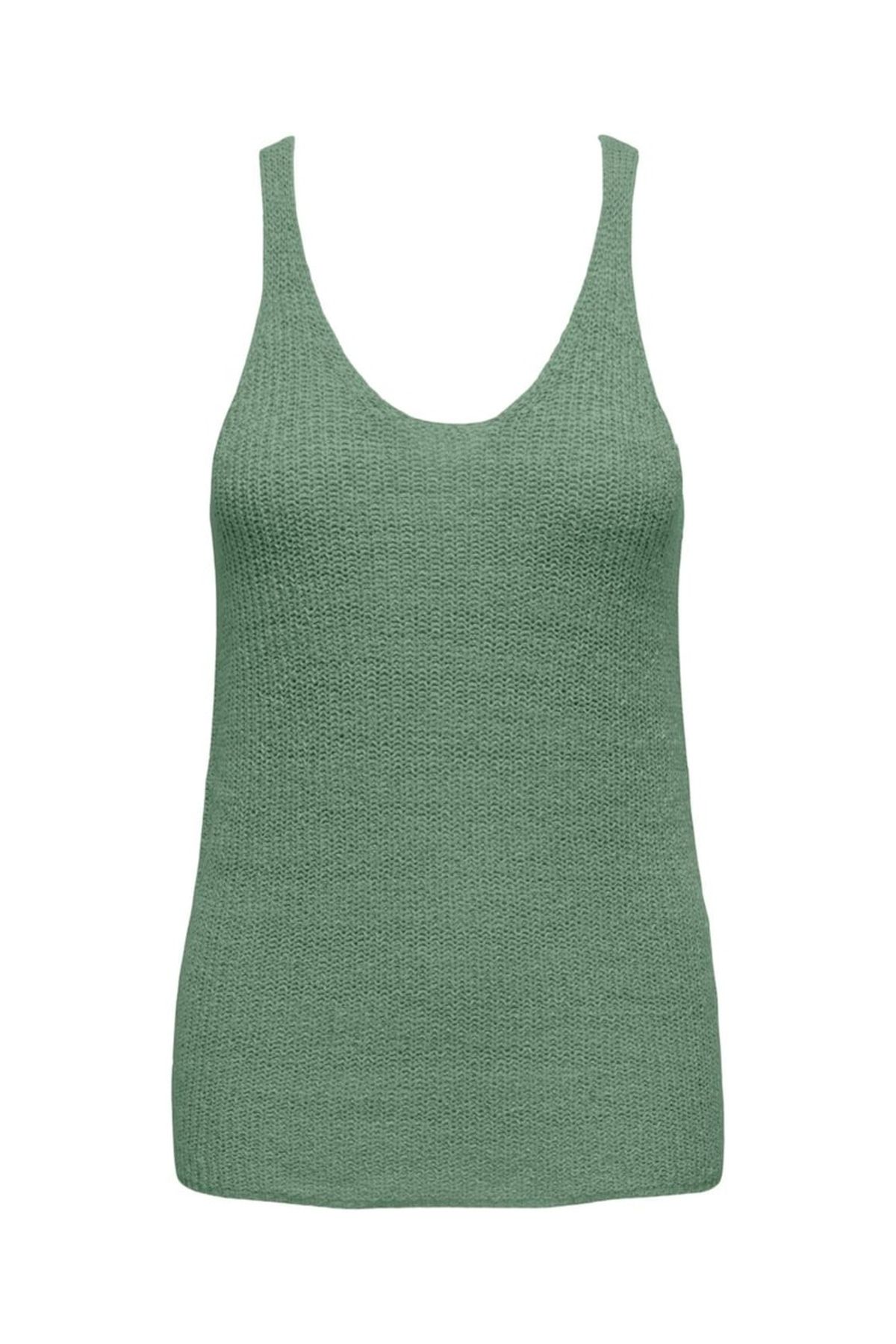 ONLY ONLSUNNY SL RIB V-NECK KNT Kadın Yeşil Kazak - 15321455