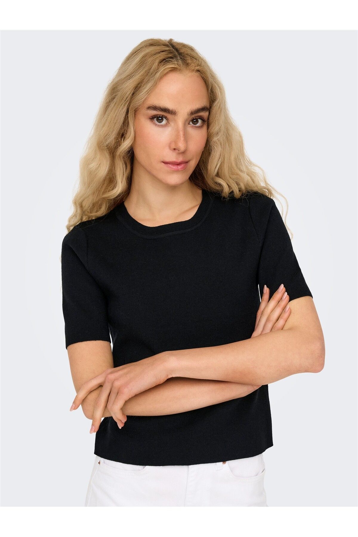 ONLY ONLFIE 2/4 PULLOVER NCA KNT Kadın Siyah Kazak - O15344307