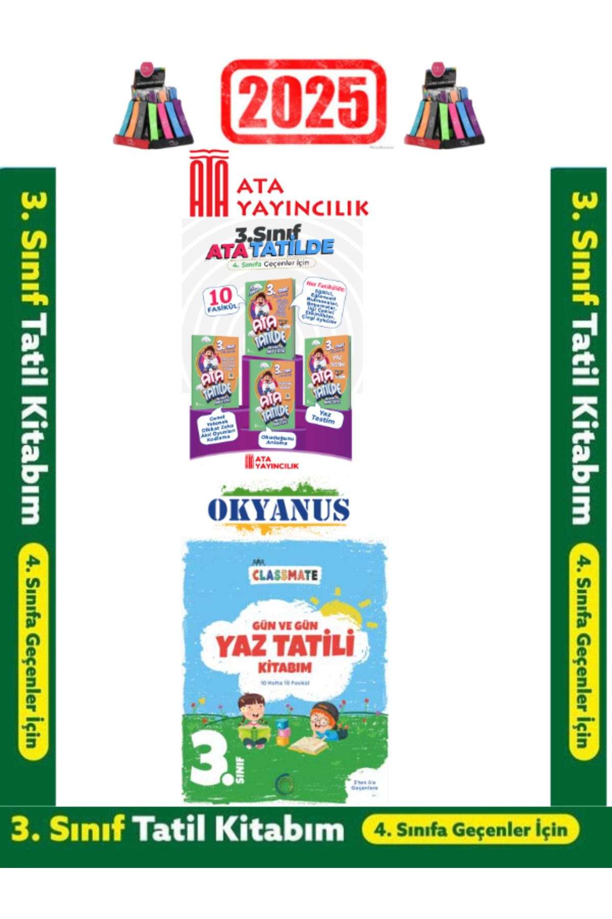 Fenomen Yayıncılık Ata Yayıncılık 3.Sınıf Yaz Tatil 10 Hafta+Okyanus 3.Sınıf Yaz Tatil Seti +Kalem