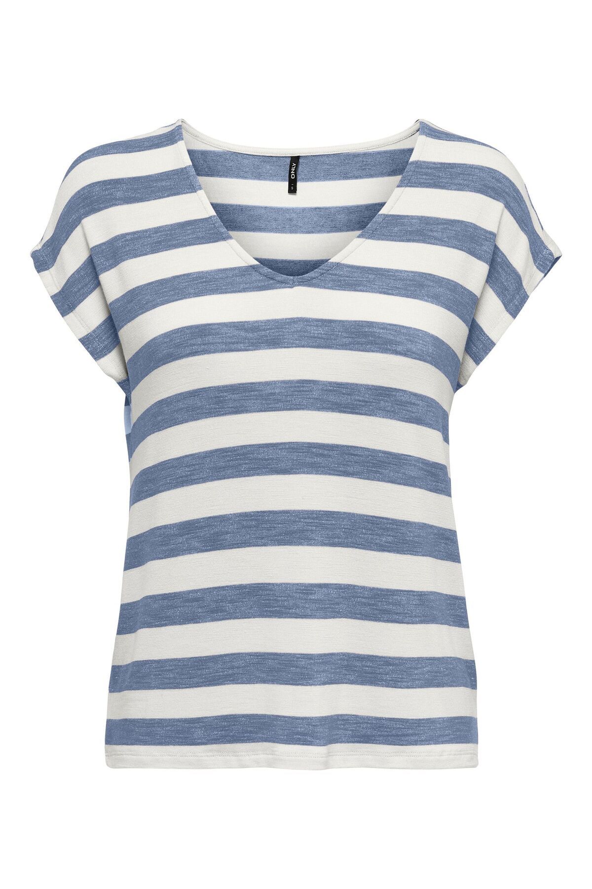 ONLY ONLLIRA LIFE S/S V-NECK TOP JRS NOOS Kadın Mavi Bluz - 15252103