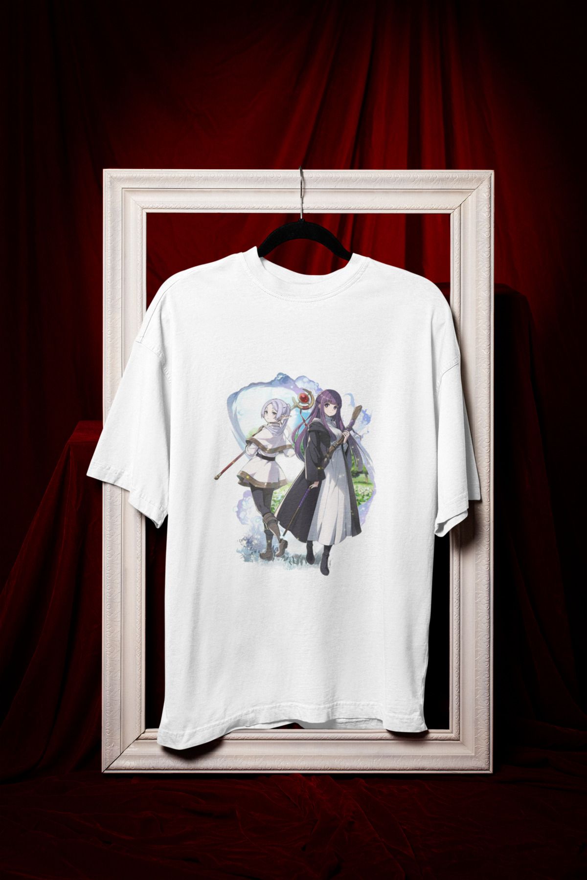 MAGORS ANIME KIZLAR BASKILI BİSİKLET YAKA PAMUKLU OVERSIZE KALIP KISA KOLLU KADIN TSHIRT