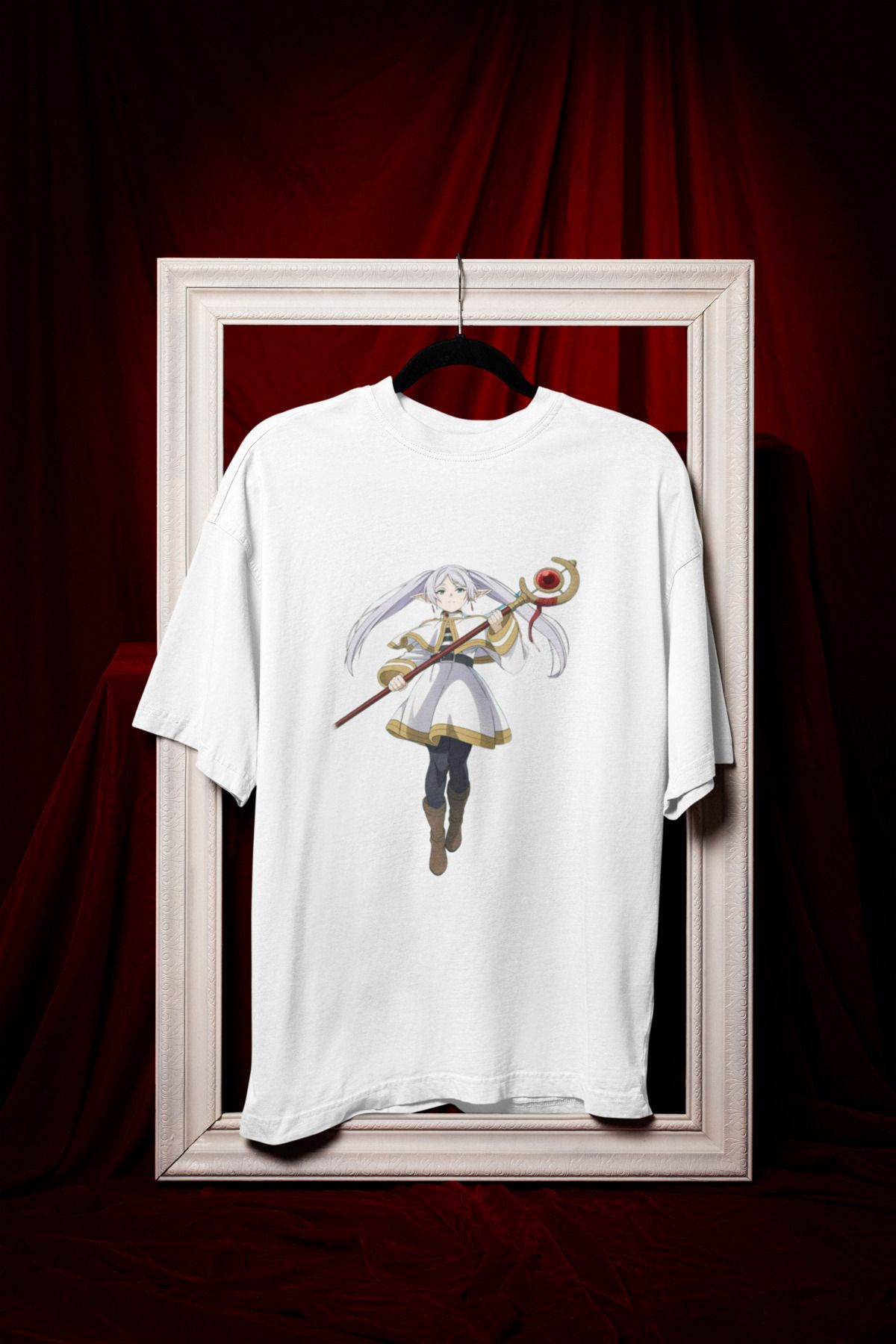 MAGORS ASALI ANIME KIZ BASKILI BİSİKLET YAKA PAMUKLU OVERSIZE KALIP KISA KOLLU KADIN TSHIRT