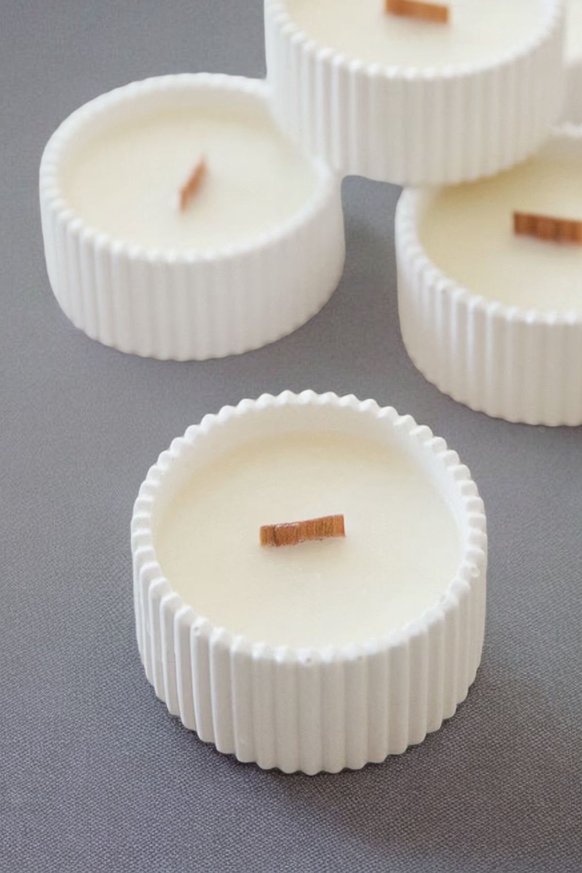 Celine Decor Kapaksız Çizgili Obje içinde Soya Wax Organik Mum & Ahşap Fitil - 1 ADET
