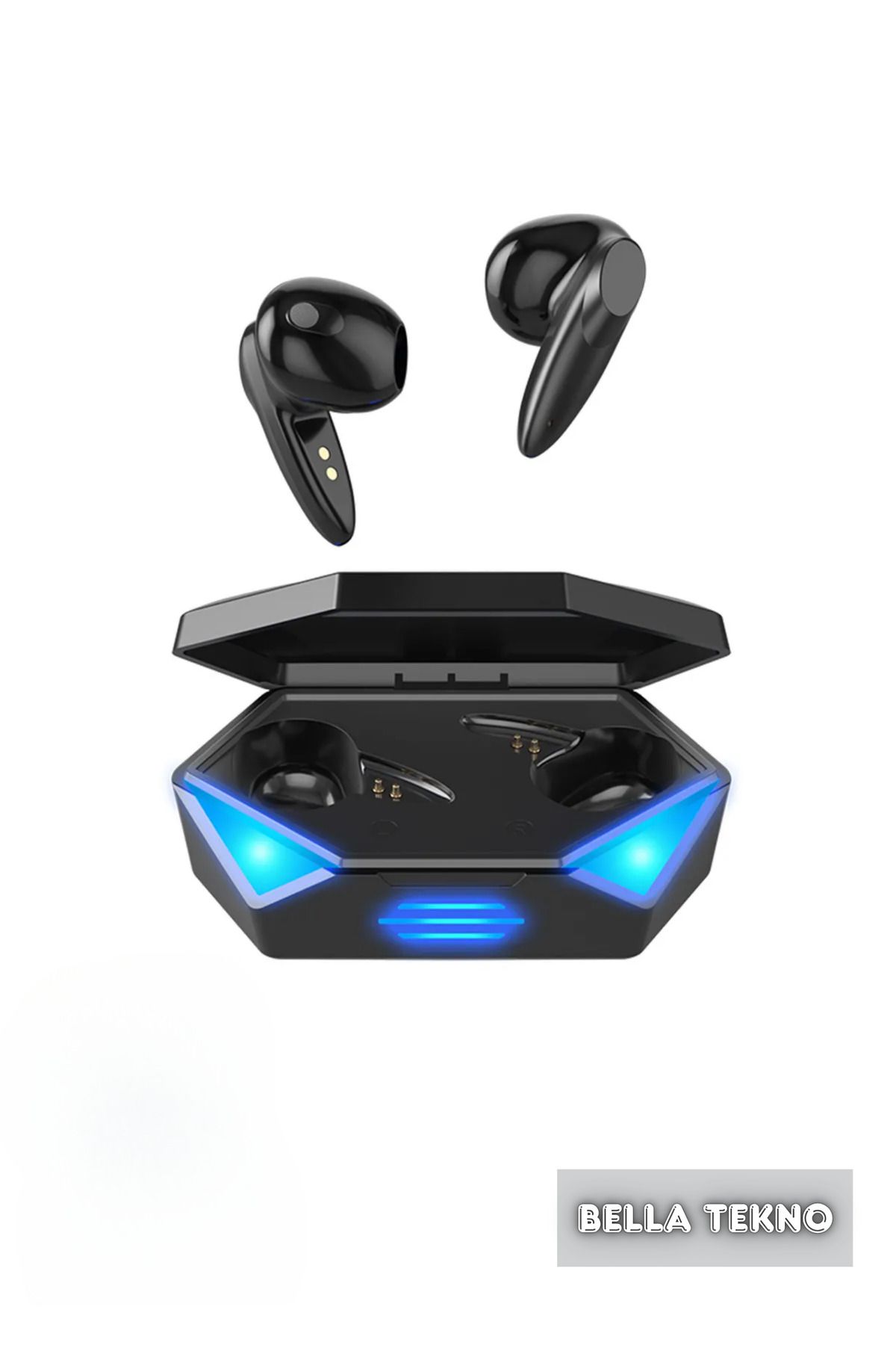 BellaThec Bluetooth 5.2 Kablosuz Oyuncu Kulaklığı Kulakiçi RGB Işık Düşük Gecikme Çift Mikrofon