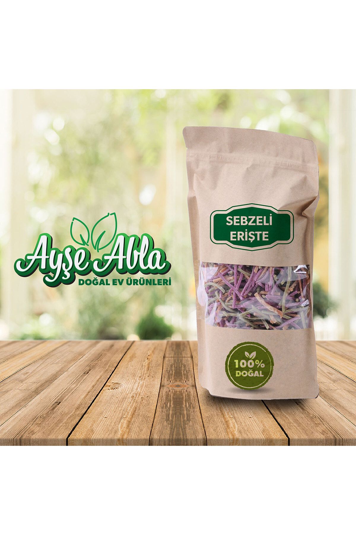 Ayşe Abladan Nature Karışık Doğal Sebzeli Ev Yapımı Erişte 500 gr (Yeni Mahsül, Katkısız, Koruyucusuz)