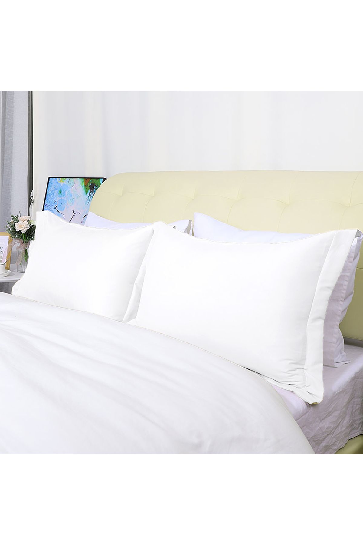 Guloglu Home Florya Touch 2’li Volanlı %100 Pamuk Yastık Kılıfı – 50x70 cm - Beyaz