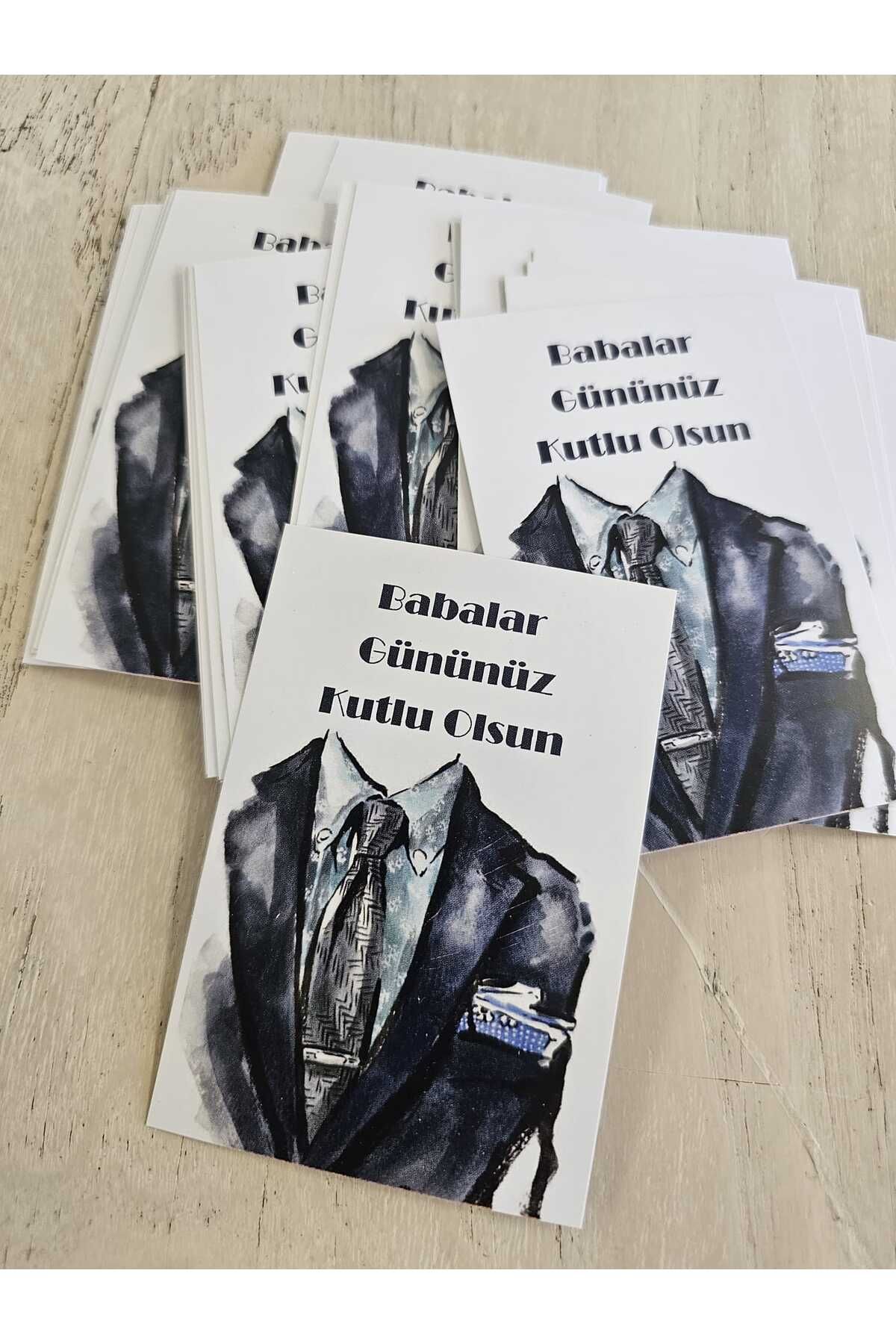 DESİGN Babalar Günü Takım Elbise Model Not Kartı 20 Adet