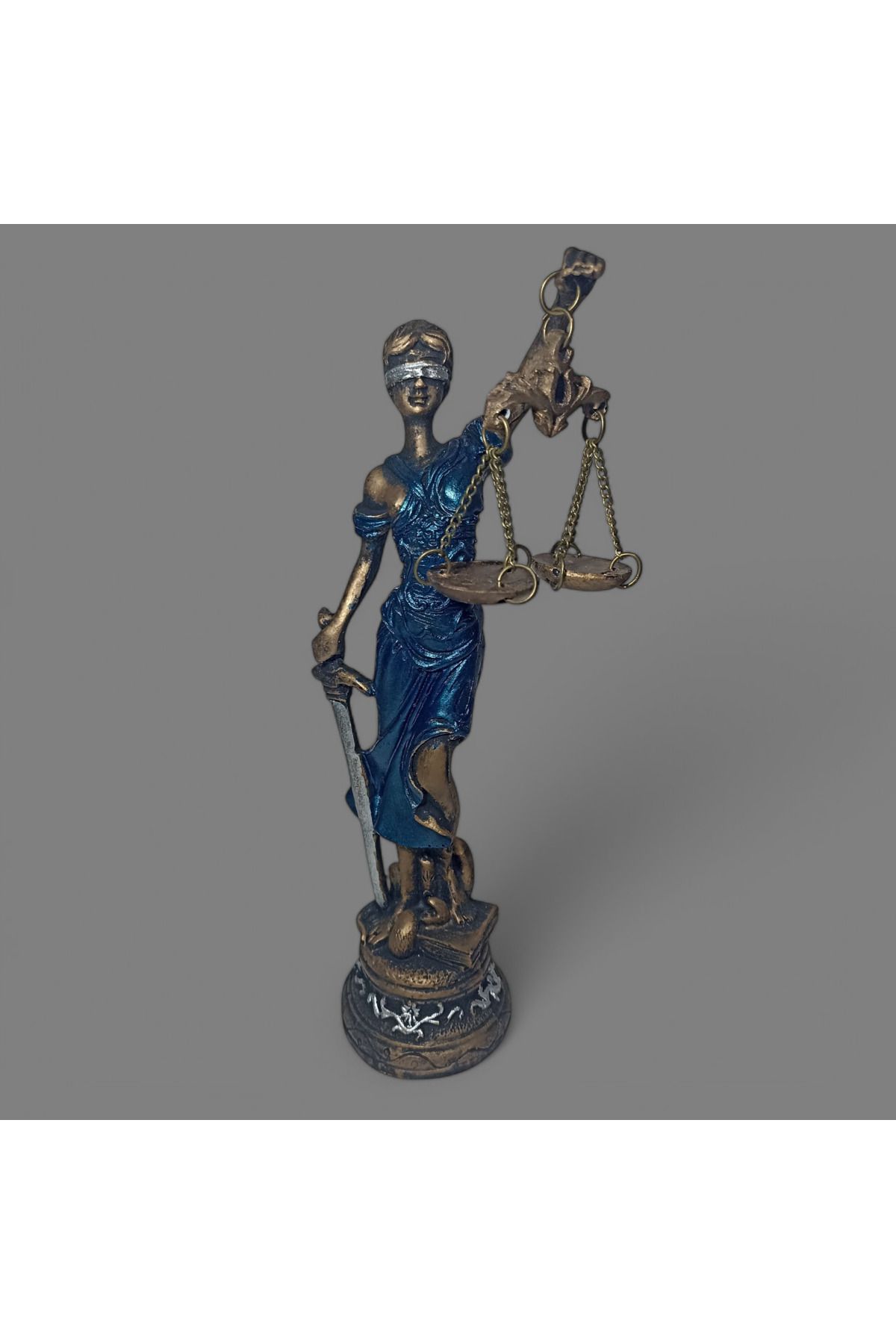 ACAYİPBİUSTA Hediyelik Dekoratif Heykel Biblo Adalet Terazisi heykeli themis