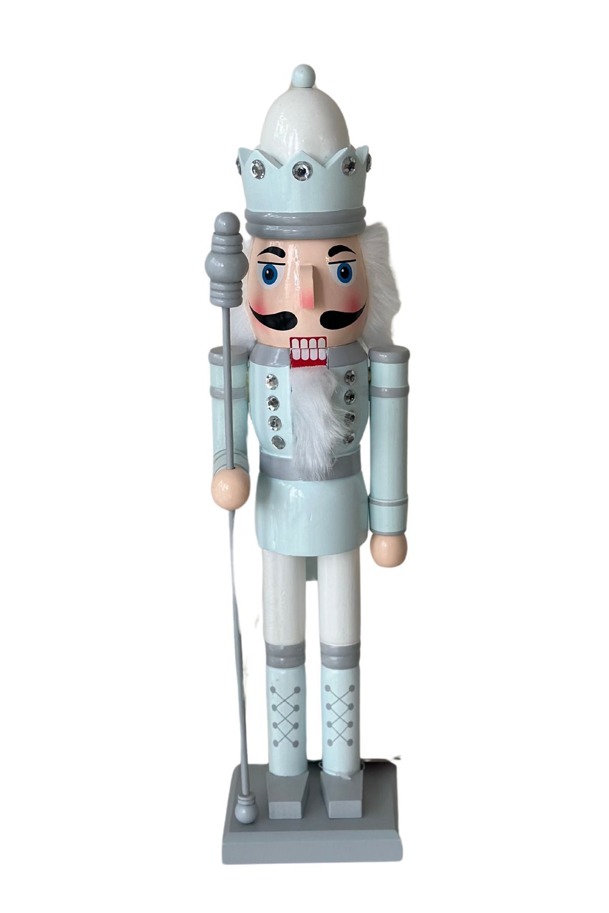 SerenityHaven Home Beyaz Fındıkkıran Kurşun Asker Büyük Boy 50 Cm