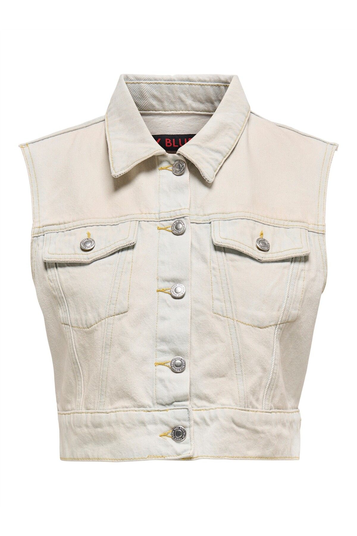 ONLY ONLBEVERLY VEST TINT BLEACH DNM RED TAI Kadın Mavi Yelek - 15341352
