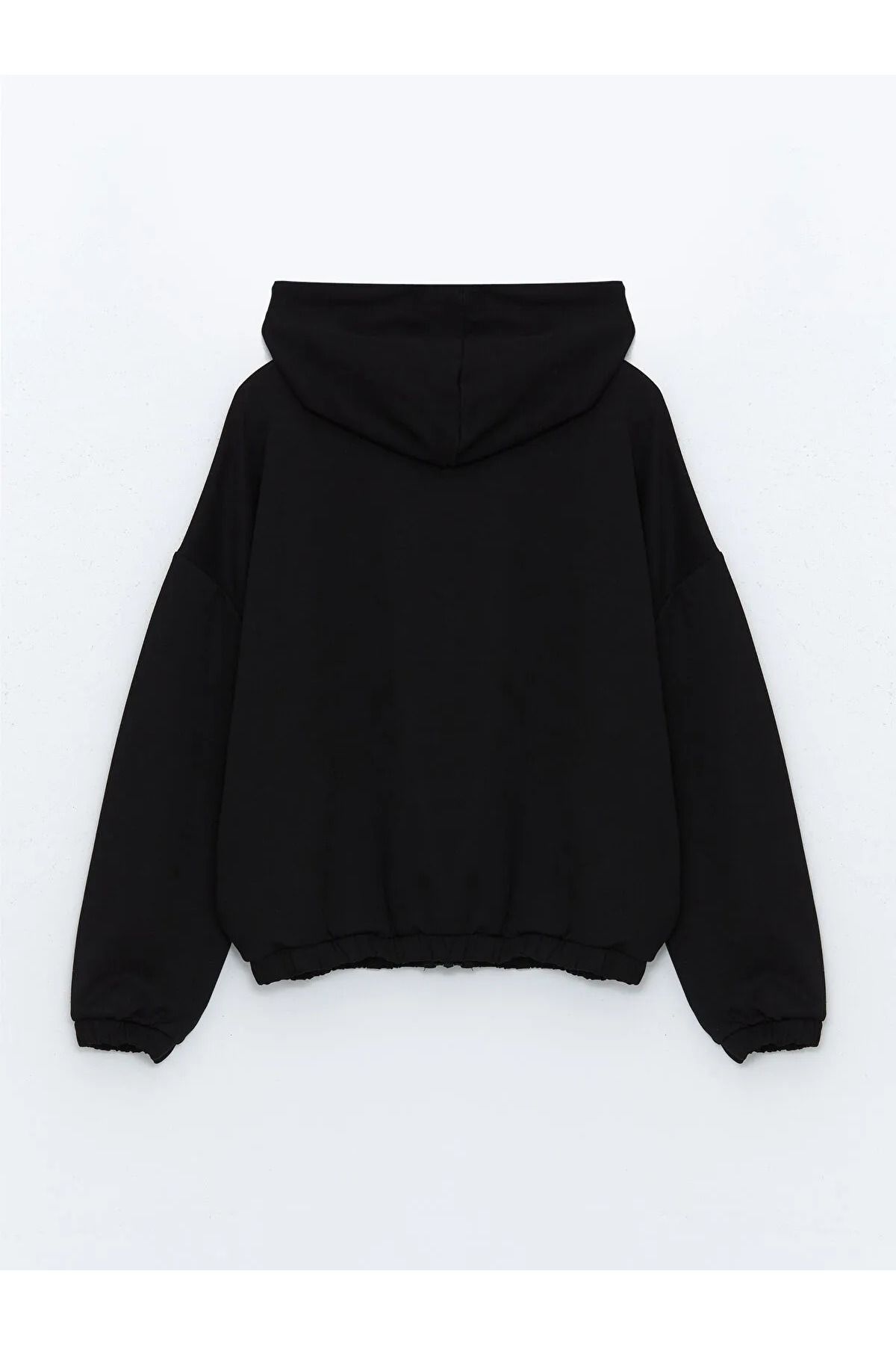 LC Waikiki Kapüşonlu Oversize Kadın Kalın Fermuarlı Sweatshirt
