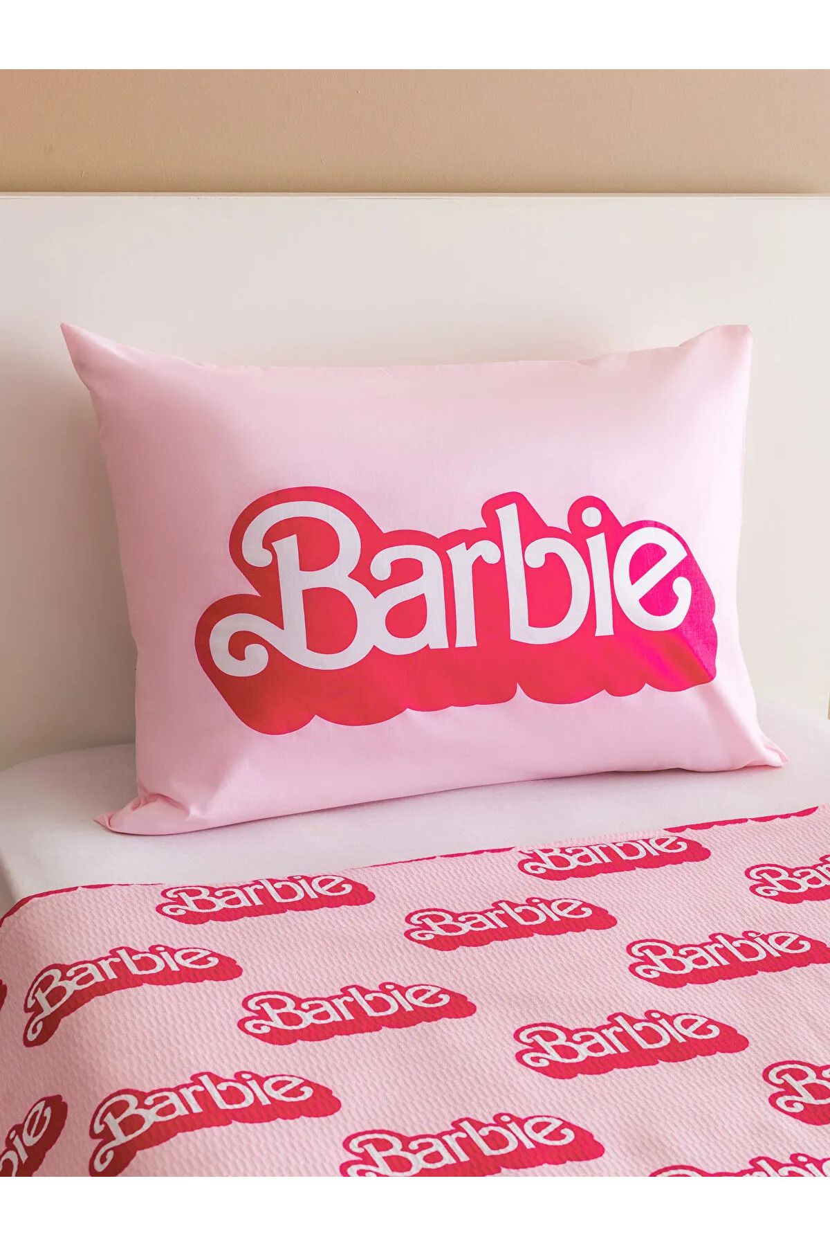 LC Waikiki Barbie Baskılı Tek Kişilik Pike Seti