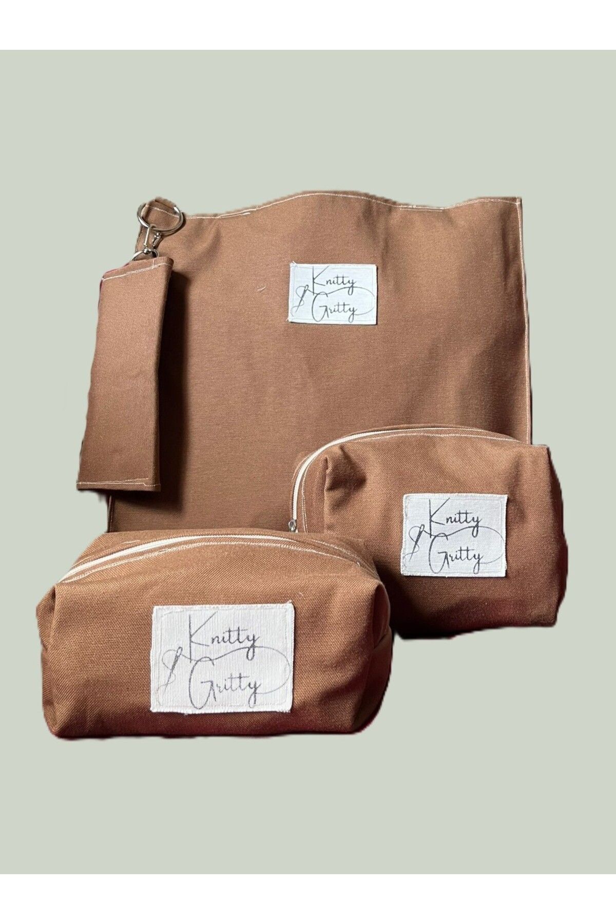 SECKİNELK Knitty Gritty Kadın Omuz Çantası, Çok Amaçlı Çanta Seti Haki, Kahverengi, Krem,Kırmızı,Siyah,Turuncu