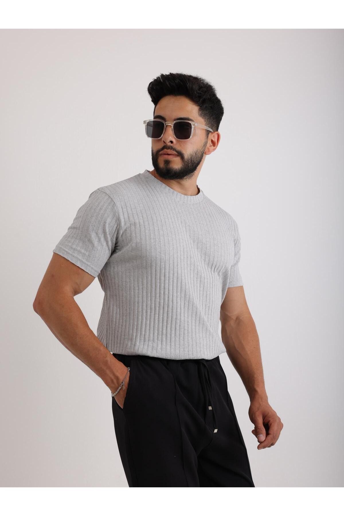 ZİNOX Zinox Kumaş Basic Kendinden Desenli T-shirt