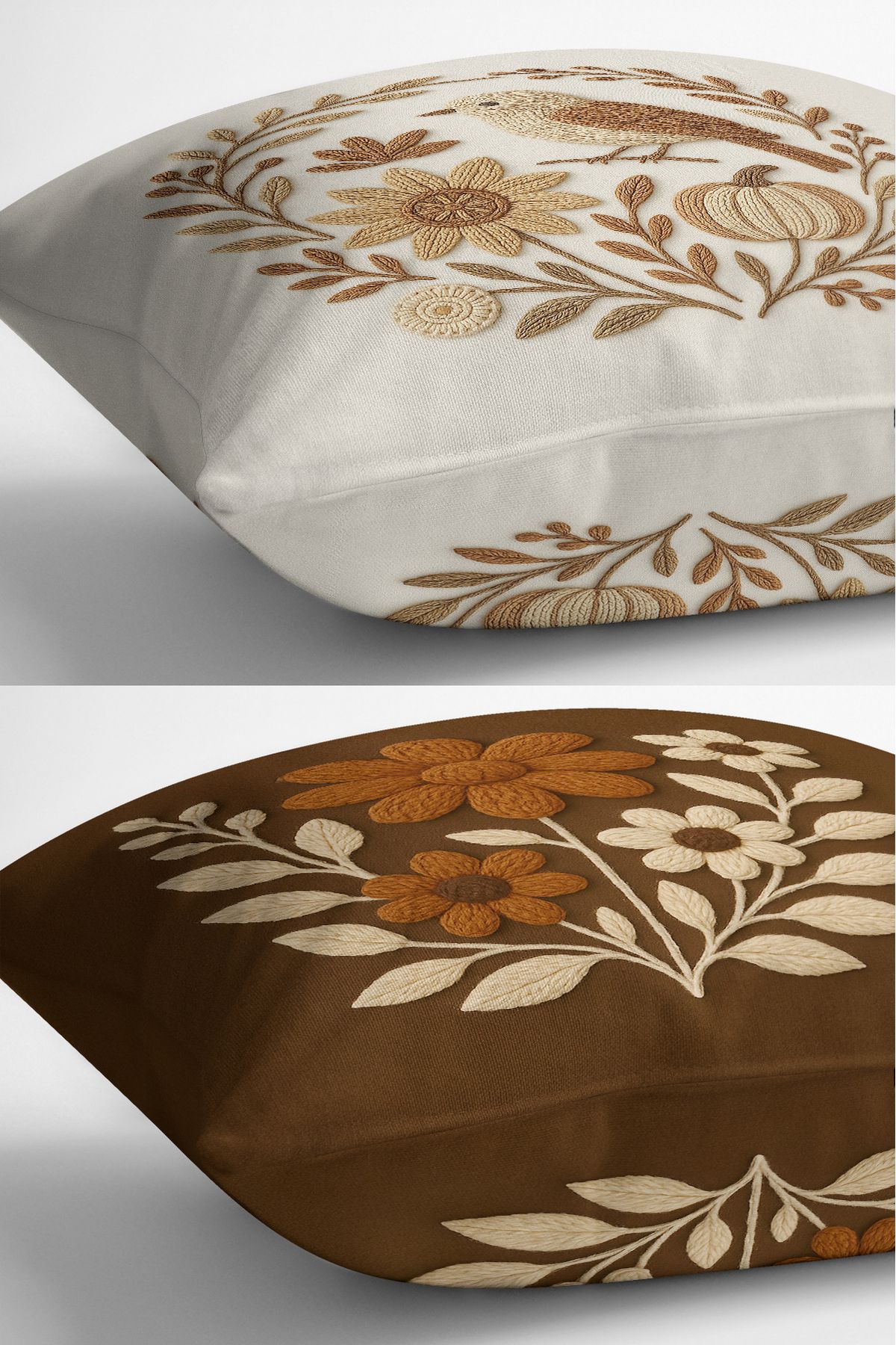 Bertille Home-Set de 3 huse de pernă cu imprimare digitală pe două părți (aspect de broderie cu model de puncție) 6