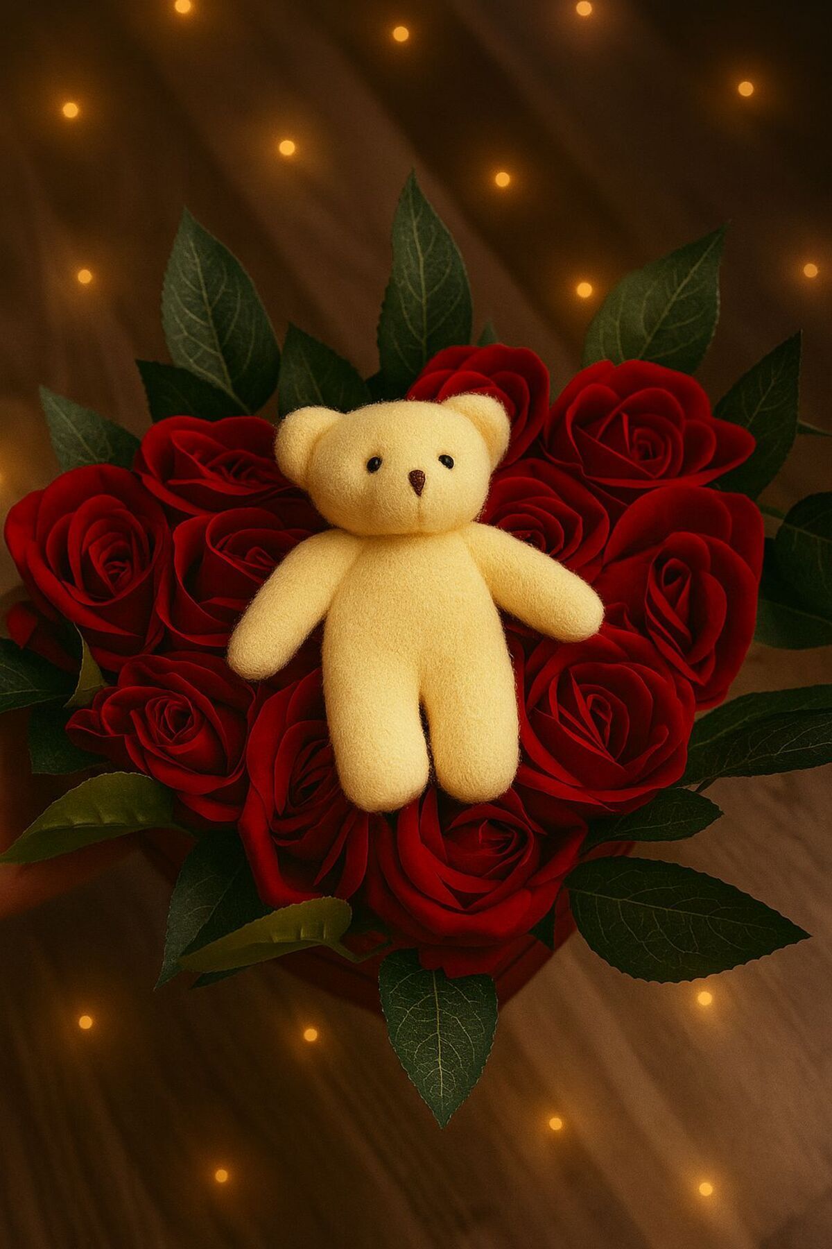 etxShop "Romantik Gül ve Peluş Ayıcık Hediyesi | Sevgiliye Özel Sürpriz Hediye Özel Gün Hediye Kalp Kutuda