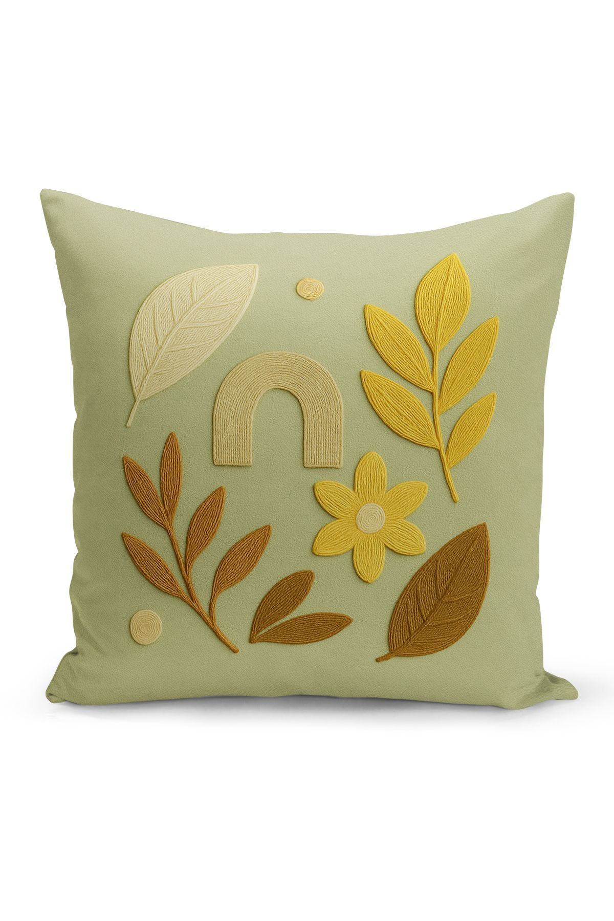Bertille Home-Double Side Digital Printed Set of 4 Throw Pillow Covers (Punch/Punch Embroidery Pattern Look) 6