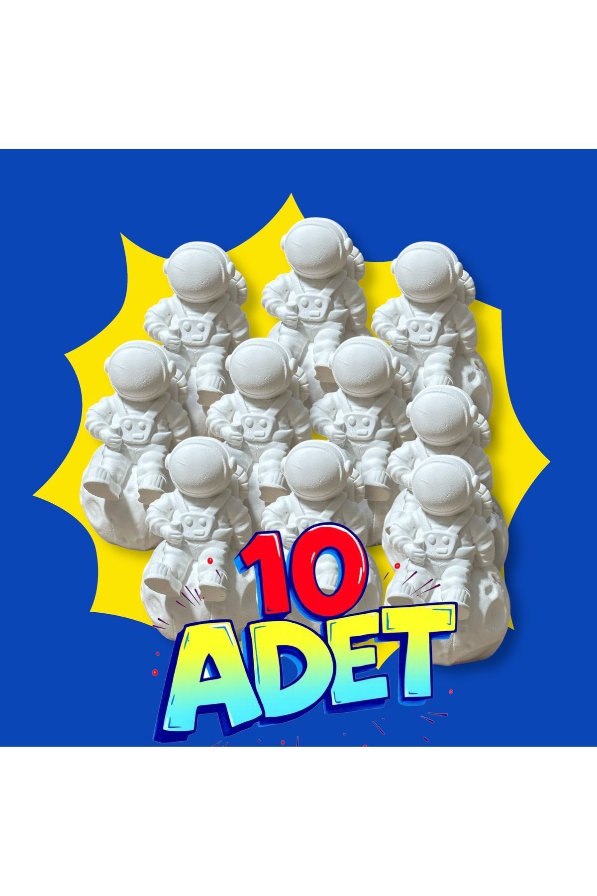 SerenityHaven 10 Adet Boyanabilir Minik Astronot Obje Etkinlik Seti