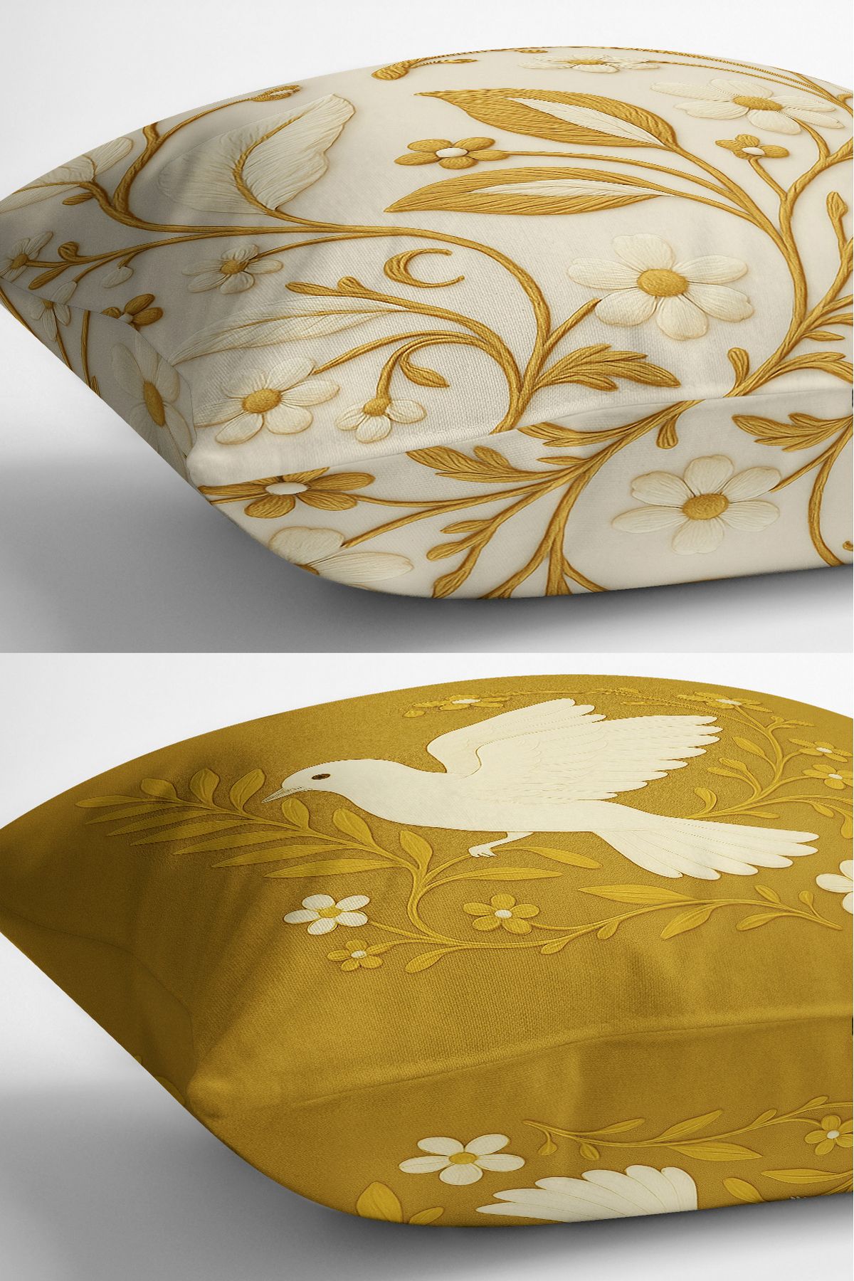 Bertille Home-Set de 3 huse de pernă cu imprimare digitală pe două părți (aspect de broderie cu model de puncție) 6