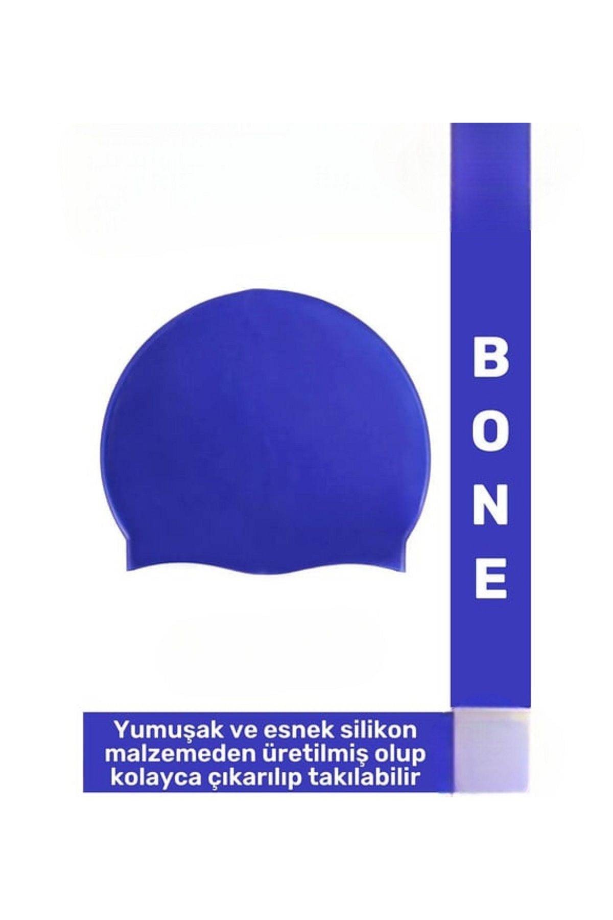 MAİN SHOP Su Geçirmez Bone Elastik Yumuşak Yüzücü Havuz ve Deniz Yüzme Şapkası Silikon Bone M-CAP