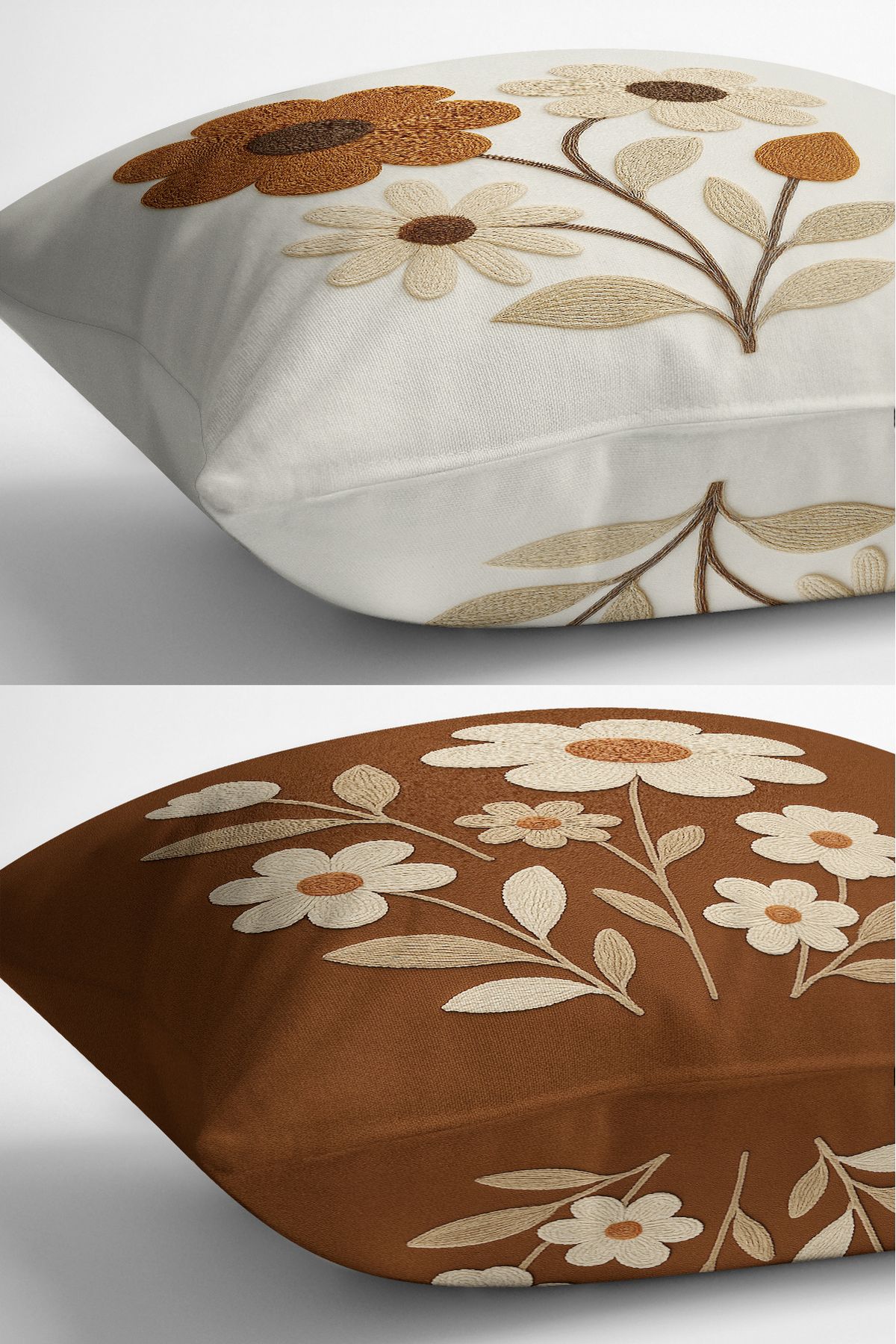 Bertille Home-Set de 3 huse de pernă cu imprimare digitală pe două părți (aspect de broderie cu model de puncție) 6
