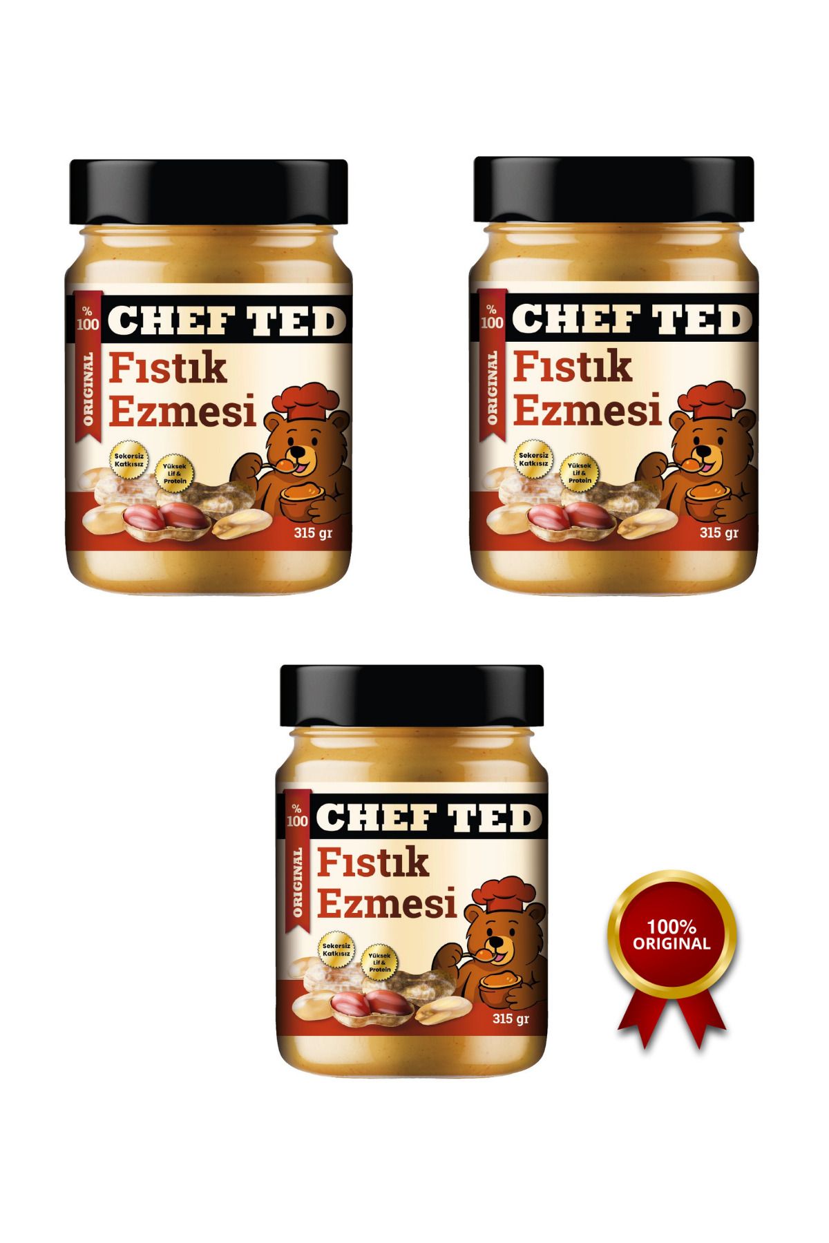Chef Ted Orginal Fıstık Ezmesi 3x315 gram