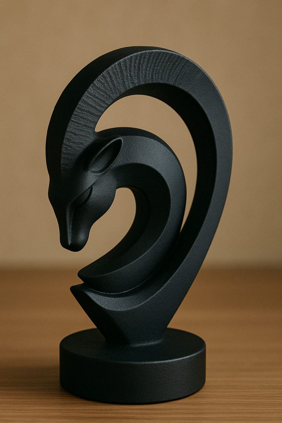 SerenityHaven Siyah Modern Minimal Hayvan Figürlü Dekor