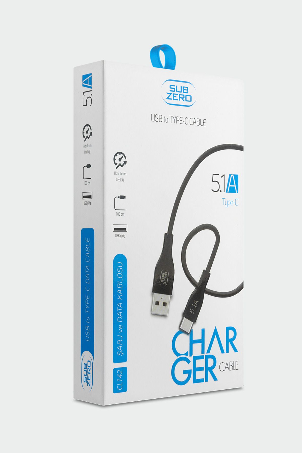 Alışveriş Express CL142 5.1A USB to Type-C Şarj ve Data Kablosu 1mt
