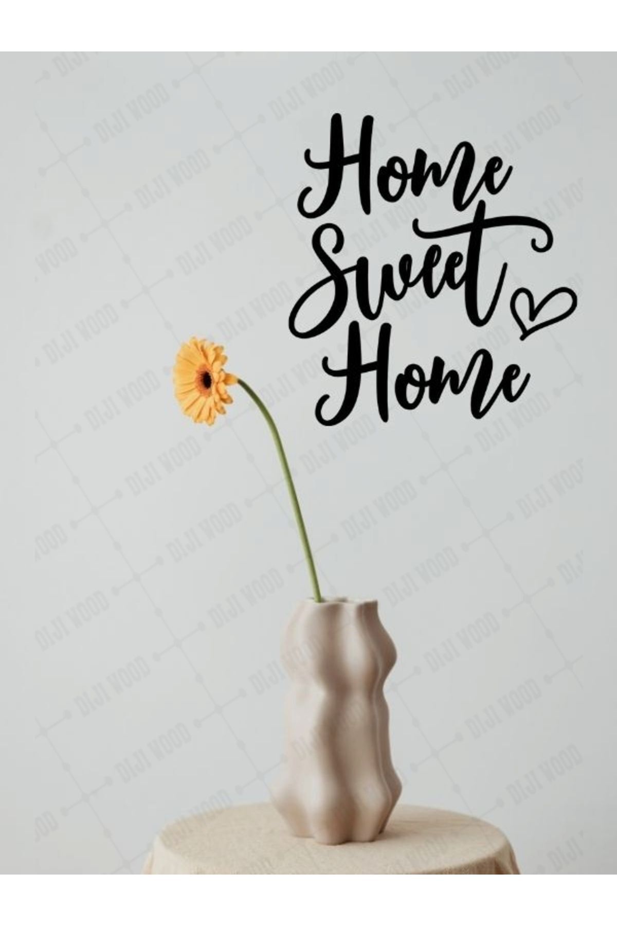 SerenityHaven "Home Sweet Home" Kalpli Ahşap Duvar Dekoru