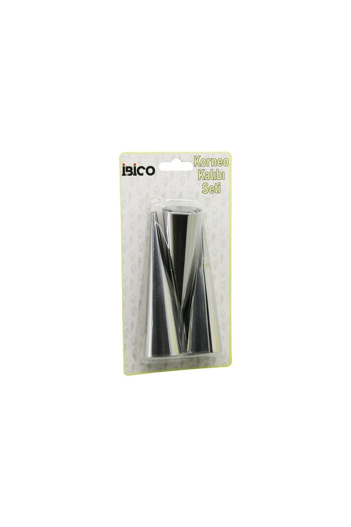 BIGBOYCL 3Pcs Metal Korneo Kalıp - Pasta Dekorasyon Aparatı Çap:3.4Cm X Uzunluk:12Cm Brkt-921602
