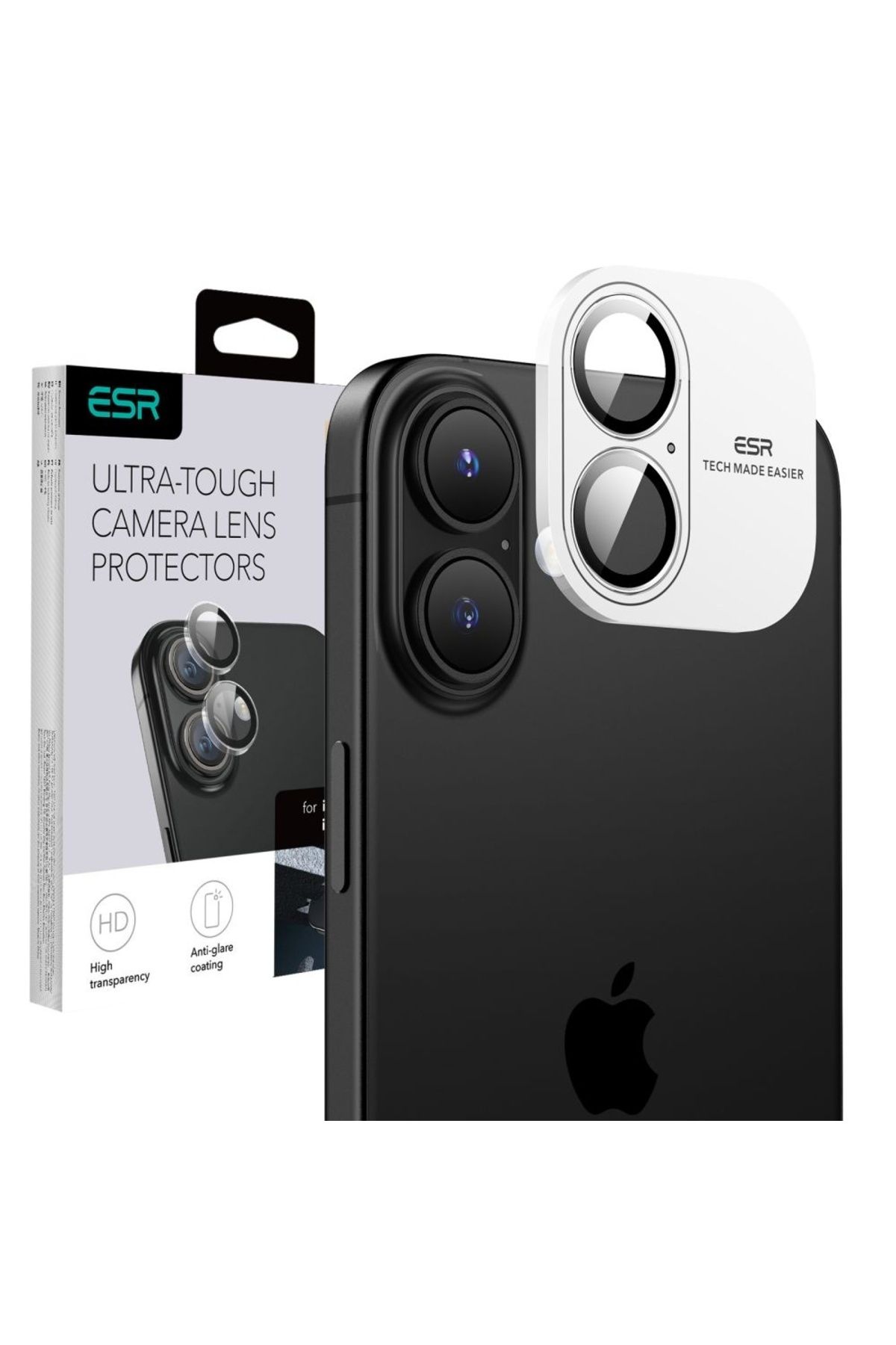 ESR-Camera Lens Protector for iPhone 16 / iPhone 16 Plus - ESR Armorite Camera Lens Protectors - Clear 8