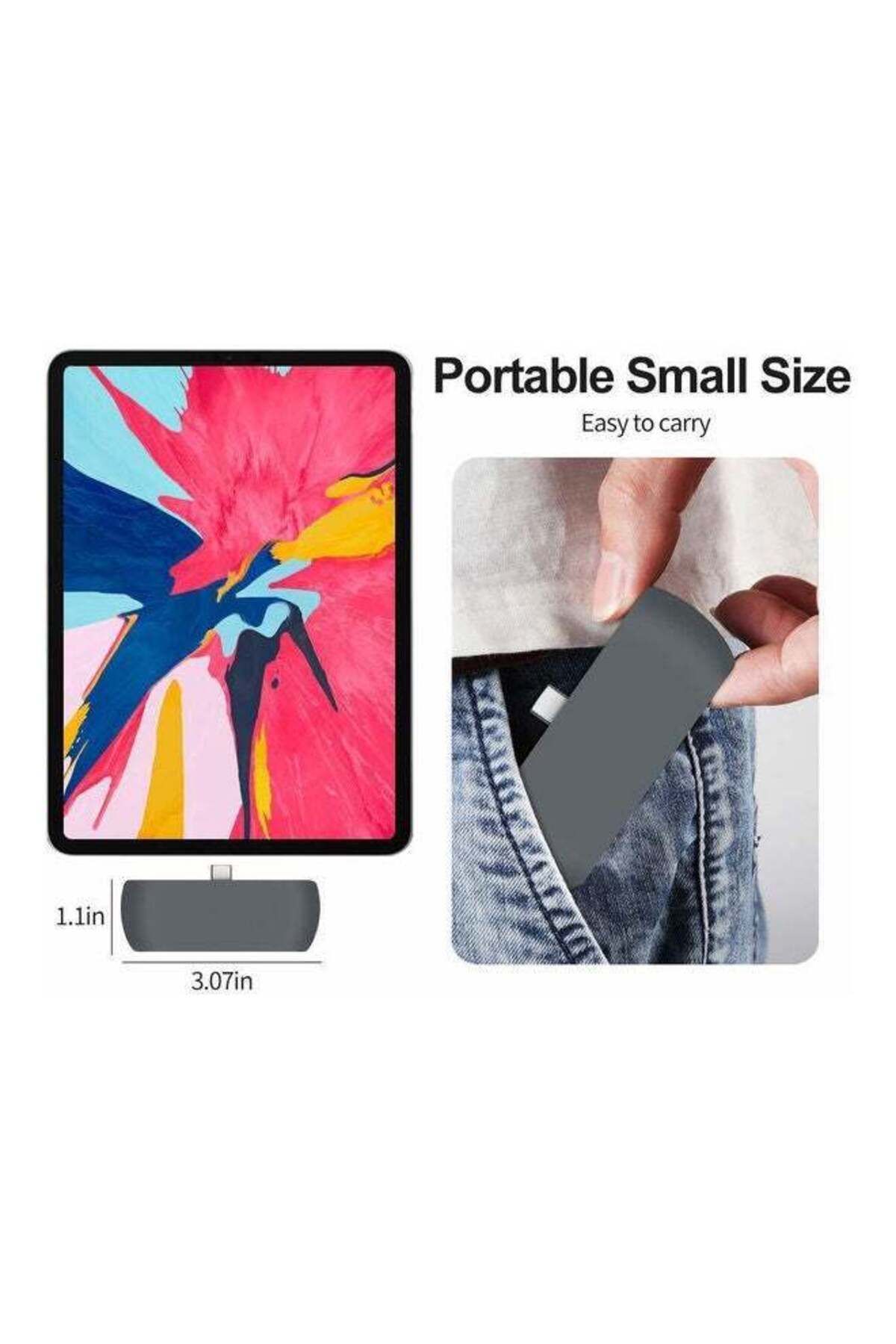 Saharaz-4-in-1 USB-C Hub Adapter, Portable, USB-C Power Delivery, Supports Two-Way Charging, Gray 7