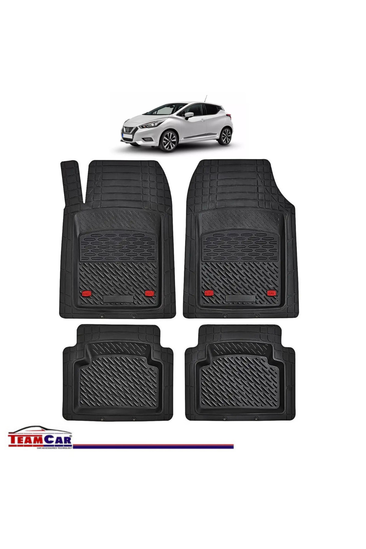 TEAMCAR-Covorașe auto compatibile cu Nissan Micra K14 (2017–prezent), culoare neagră, material durabil 1
