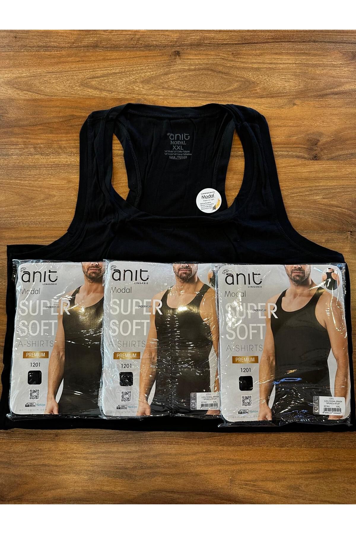 Anıt Modal Kumaş Esnek Kuru Seri Tutan Yumuşak Konforlu Erkek Sporcu Atlet 3'lü Paket