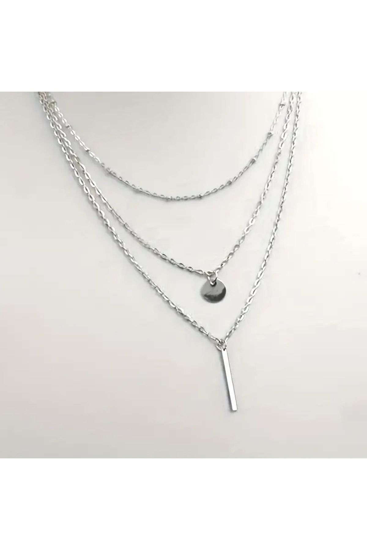 Feron accessories Minimalist Yuvarlak Payetli Kadın Kolye TM5858