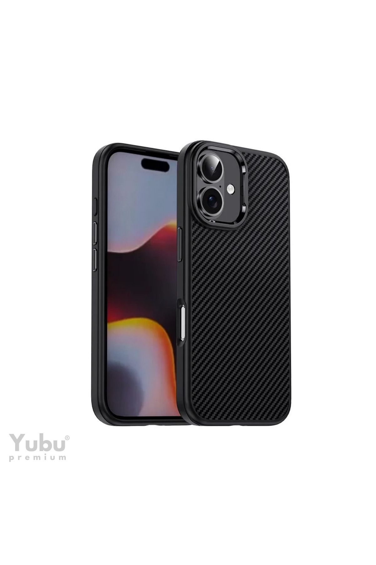 yubu iPhone 16 Uyumlu Super Slim Karbon Gizli Magsafe Kılıf