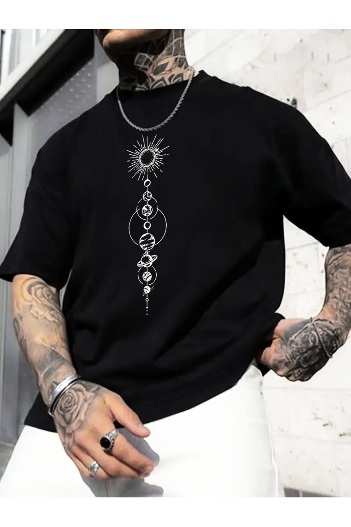 aynewmoda Erkek Kısa Kollu Günlük Yuvarlak Yaka Tişört,