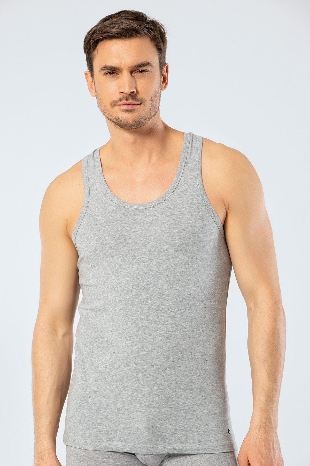 NazikEndam cachare Erkek Halter Yaka Spor Atlet 1302/Gri