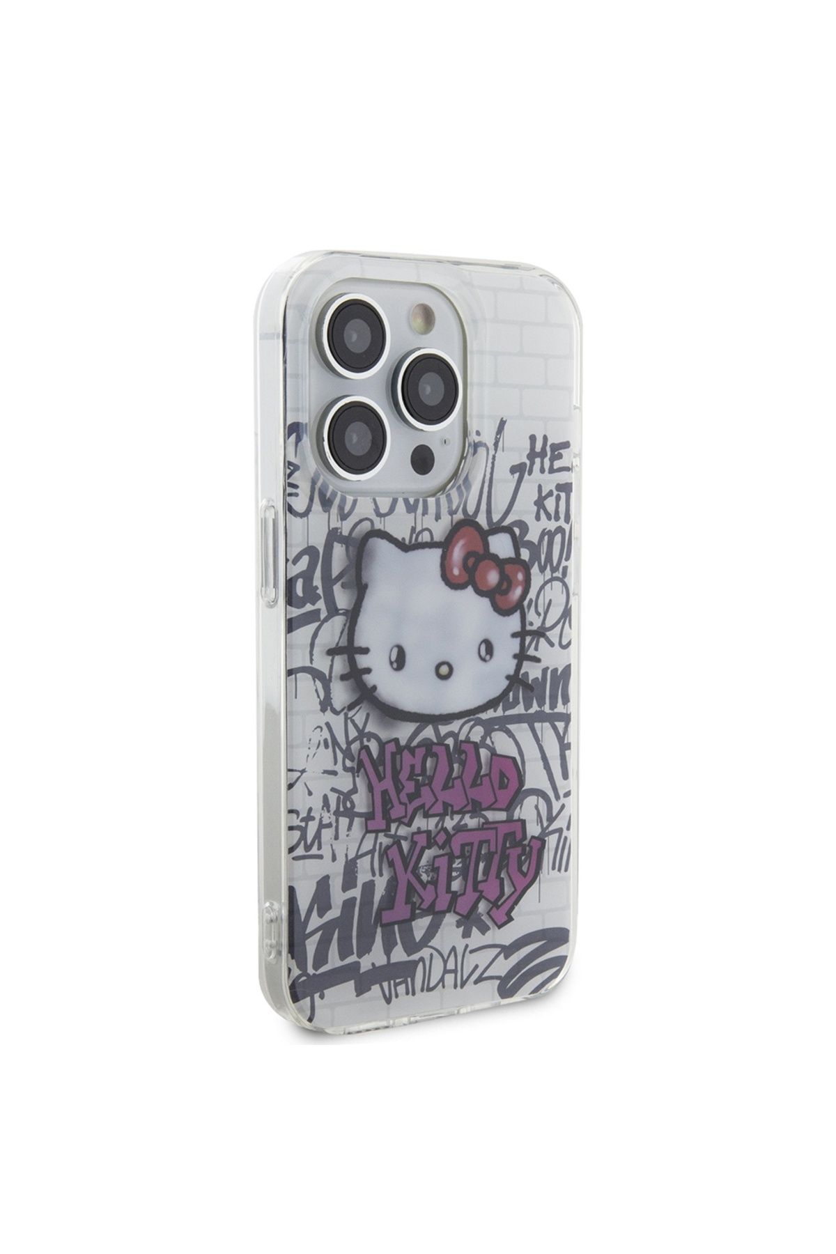 Hello Kitty-Case for iPhone 15 Pro - Hello Kitty Hardcase IML Kitty On Bricks Graffiti (HKHCP15LHDGPHT) - White 6