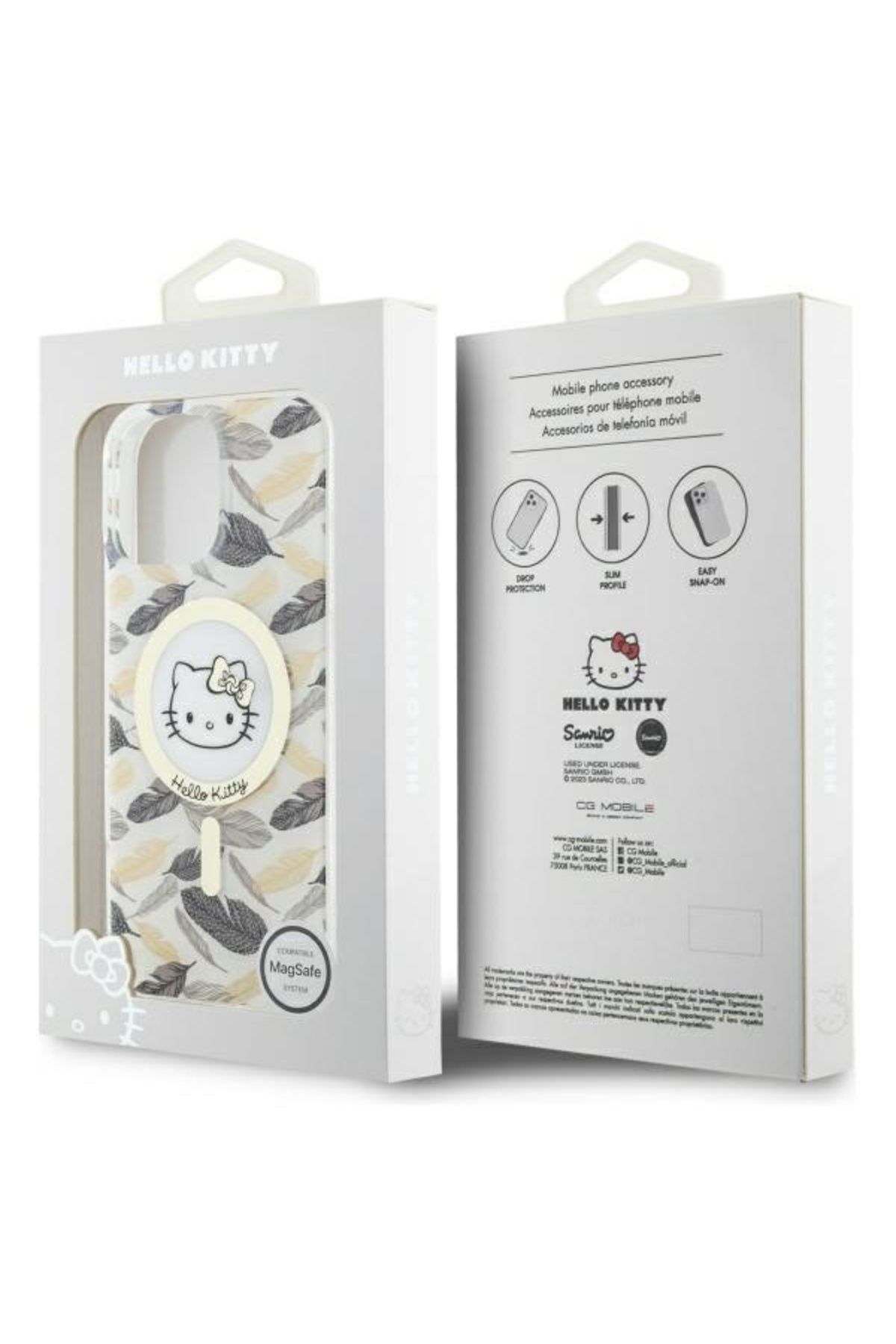 Hello Kitty-Case for iPhone 16 Pro Max - Hello Kitty Hardcase IML Golden Leaves MagSafe (HKHMP16XHGLEH) - White 7