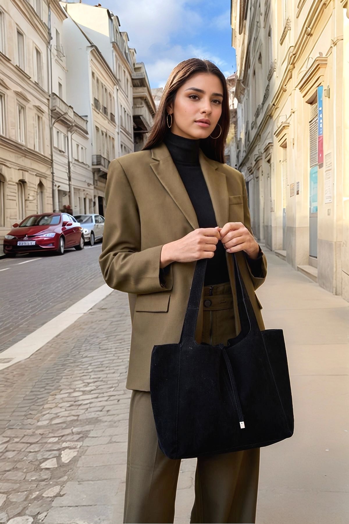 PayBuy Kadın Bağcık Detaylı Omuz ve El Çantası Salaş Tasarım Günlük ve Modern Kullanım İçin