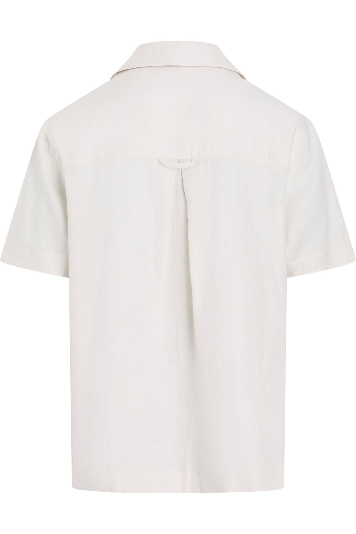 Calvin Klein-Men Chalk Linen Blend Short Sleeves Shirt 6