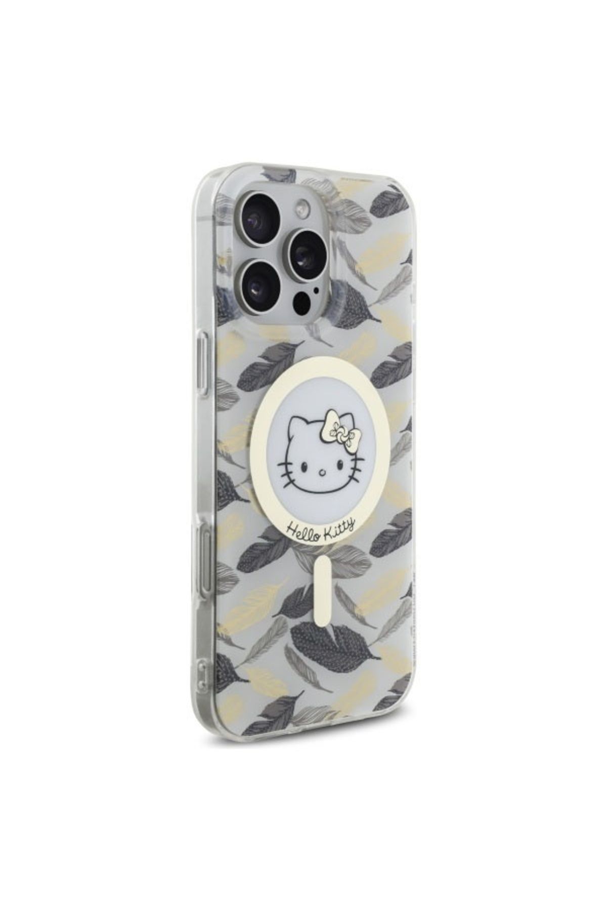 Hello Kitty-Case for iPhone 16 Pro Max - Hello Kitty Hardcase IML Golden Leaves MagSafe (HKHMP16XHGLEH) - White 3
