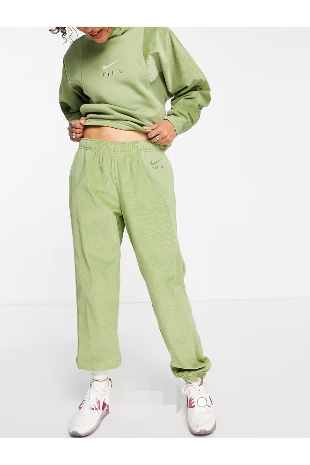 Nike - Air - Yeşil Kadife Jogging Pantolonu Sportswear Air Cord Fleece