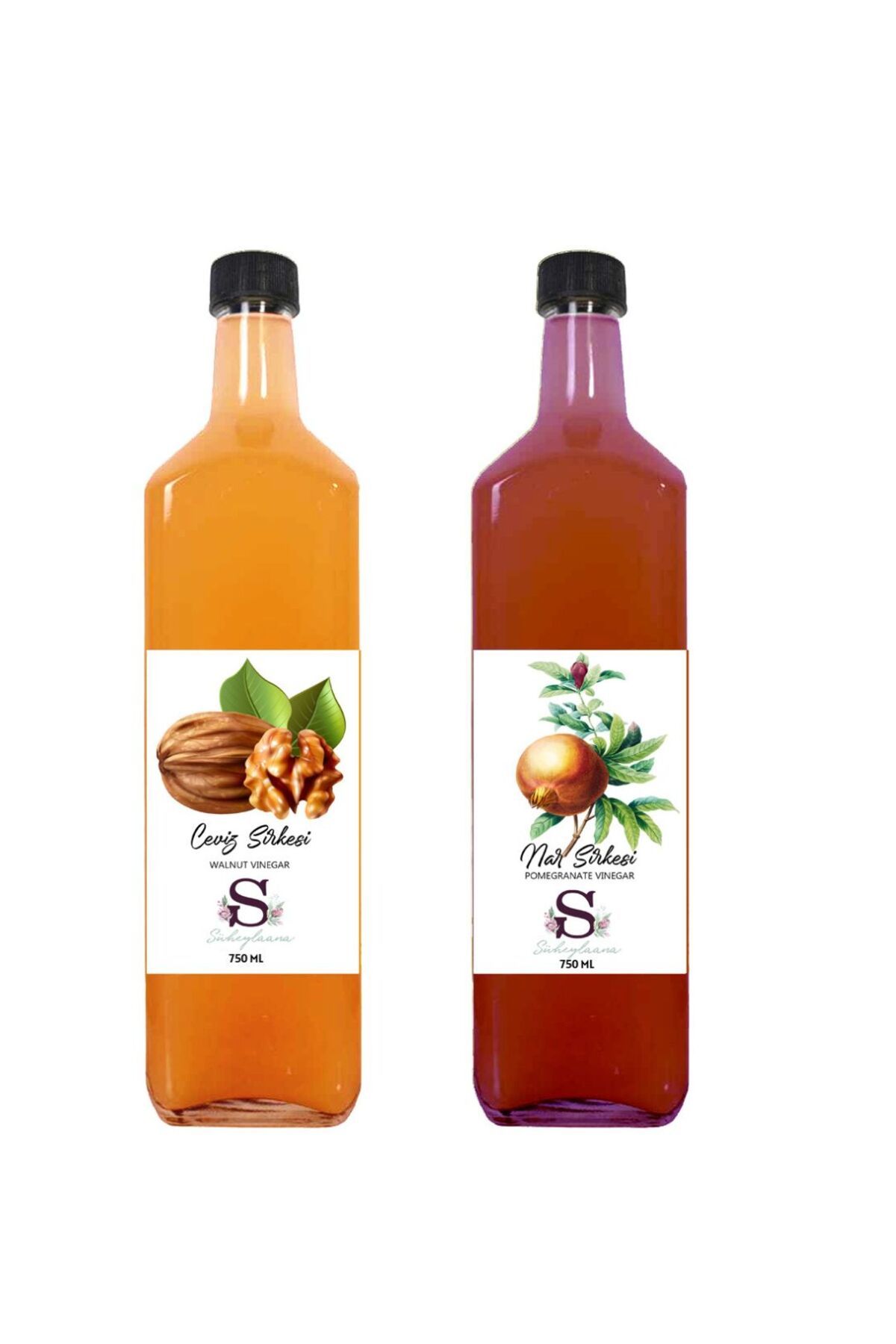 Süheylaana Doğal Ceviz Sirkesi 750 Ml - Doğal Nar Sirkesi 750 Ml