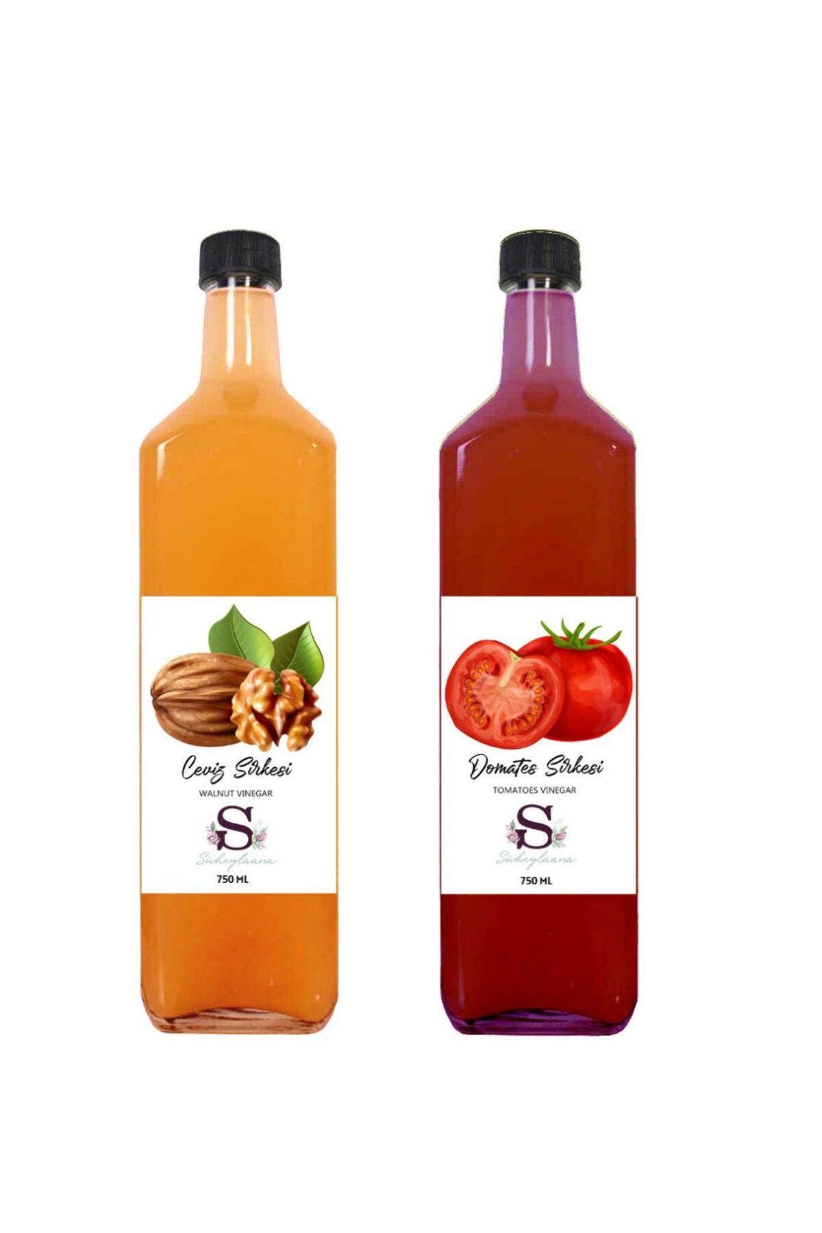 Süheylaana Doğal Ceviz Sirkesi 750 Ml - Doğal Domates Sirkesi 750 Ml